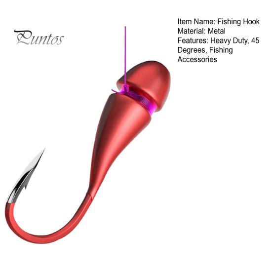 Long Lasting Fishhooks 50Pcs Red Fishing Hook Heavy Duty Metal 45 Degrees Sharp Durable Barbed Freshwater Saltwater Bass Perch Accessories Hooks