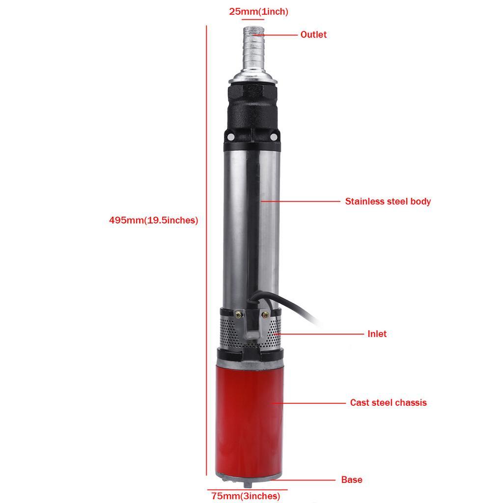 Pompă de Apă Solară 350W Pompă de Puț Adânc Pompă de Puț 48V/60V Ridicare Mare Adâncime DC Șurub Pompă Submersibilă Irigație Agricolă Grădină