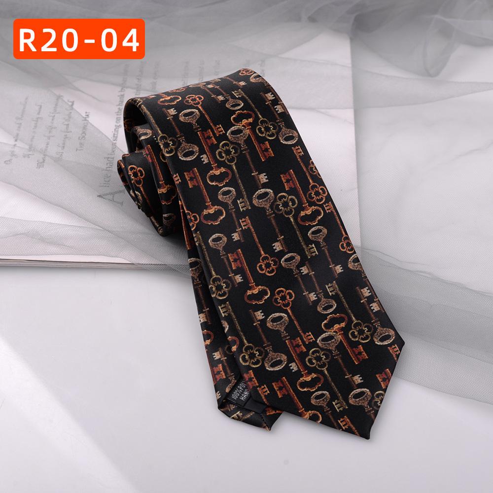 Retro Hong Kong Tie: Literary Casual Style with Animal & Floral Patterns for Men & Women