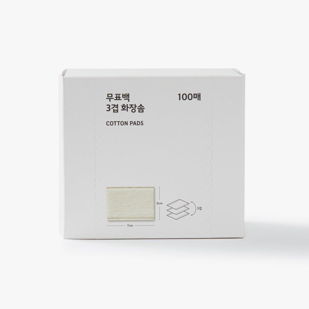 100 Unbleached 3-ply Cotton Pads
