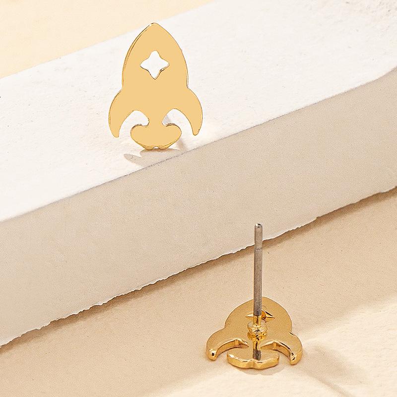 Trendy Rocket Stud Earrings: Simple, Fashionable & Versatile for Women