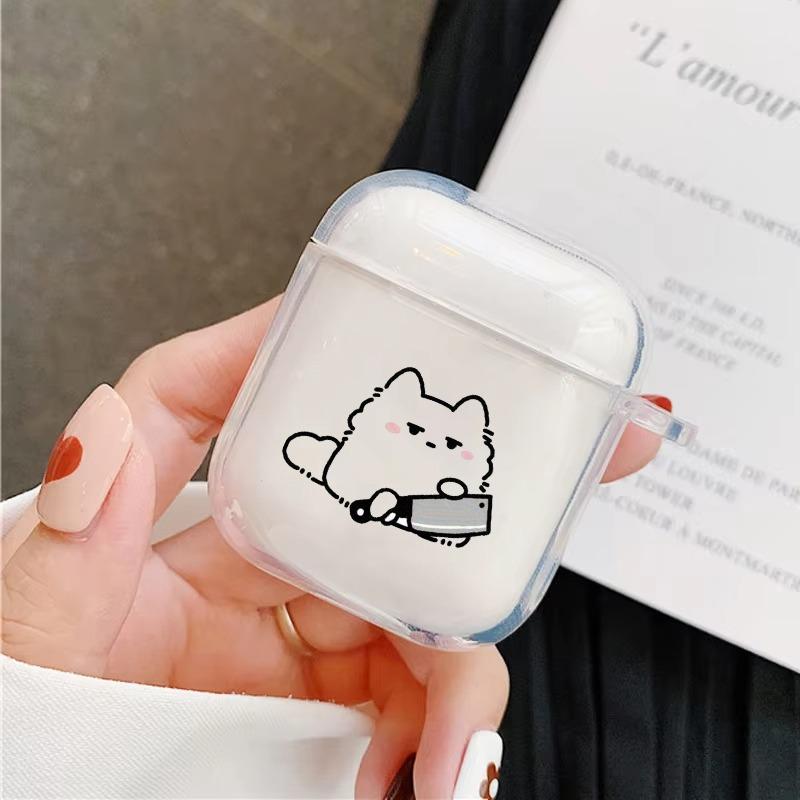 

Забавный Мультяшный Кот Линия Прозрачный Чехол для Наушников Airpods 4-го 3-го 2 Pro Мягкое Покрытие для Airpod 2 3 1 Защитный Аксессуар Чехол Airpods Pro 1st