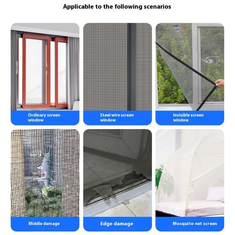 Window Screen Repair Tape,Strong Adhesive Mesh Patches Tape 6 Rolls Window Screen Repair Kits for Window or Door