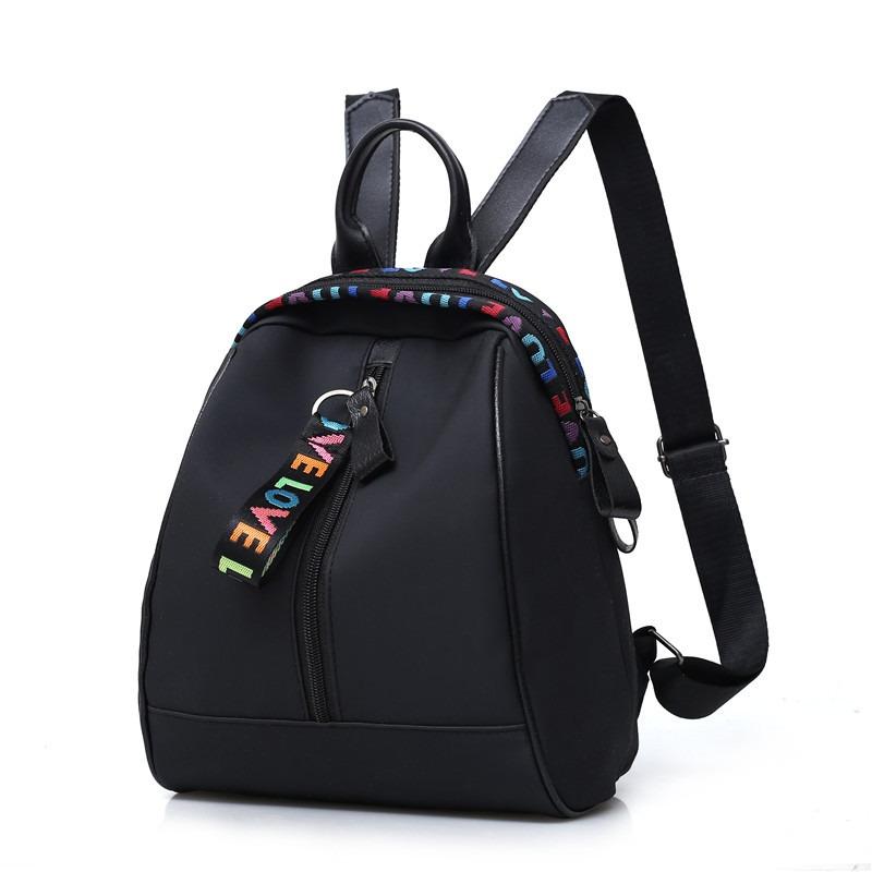 Women's Backpack Spring Women's Bag Tide Versatile Ribbon Solid Color Double Back Schoolbag Tide
