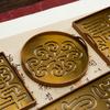 Refined Copper Vintage Inverted T Incense Seal, Round & Rectangular Large Size Incense Molds, Traditional Incense Stamping Tools for Incense Ceremony