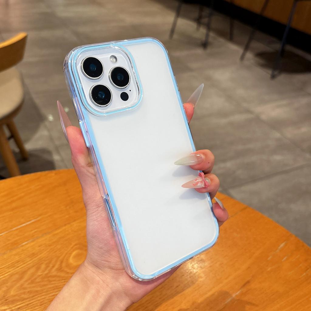 Applicable To Apple 16 Mobile Phone Case Three-in-one Matte IPhone 15 Promax Anti-slip Colored Edge 14 Simple Protective Case