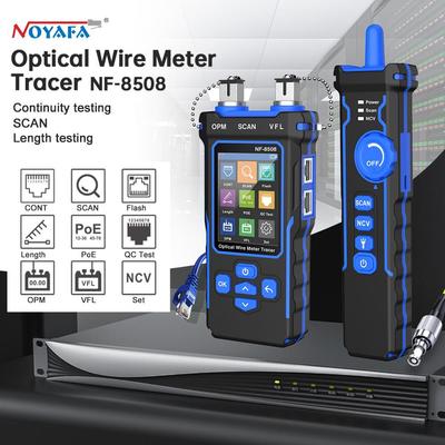 NOYAFA NF-8508 Netzwerkkabeltester LCD Digital Wiederaufladbar Netzwerkleitungsfinder Kabelverfolger PoE-Prüfer Optisches Kabelmessgerät