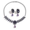 3-teiliges Damenmode Zirkon Blume Halskette Ohrringe Zirkon Set High End Hochzeitsfeier Festival Geschenk-8558
