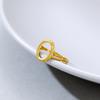 S925 Sterling Silver Gold-Plated Adjustable Oval Ring - Handmade Exquisite Fashion, 8x10 Open Setting, Light Luxury Design