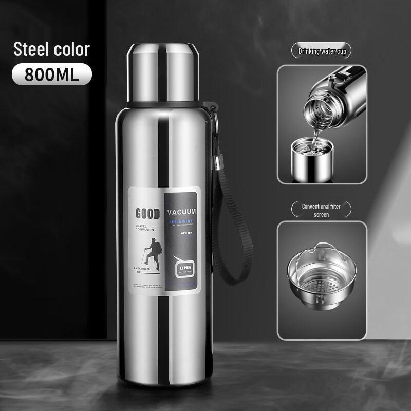 Xihe Silver Outdoor Insulated Water Bottle