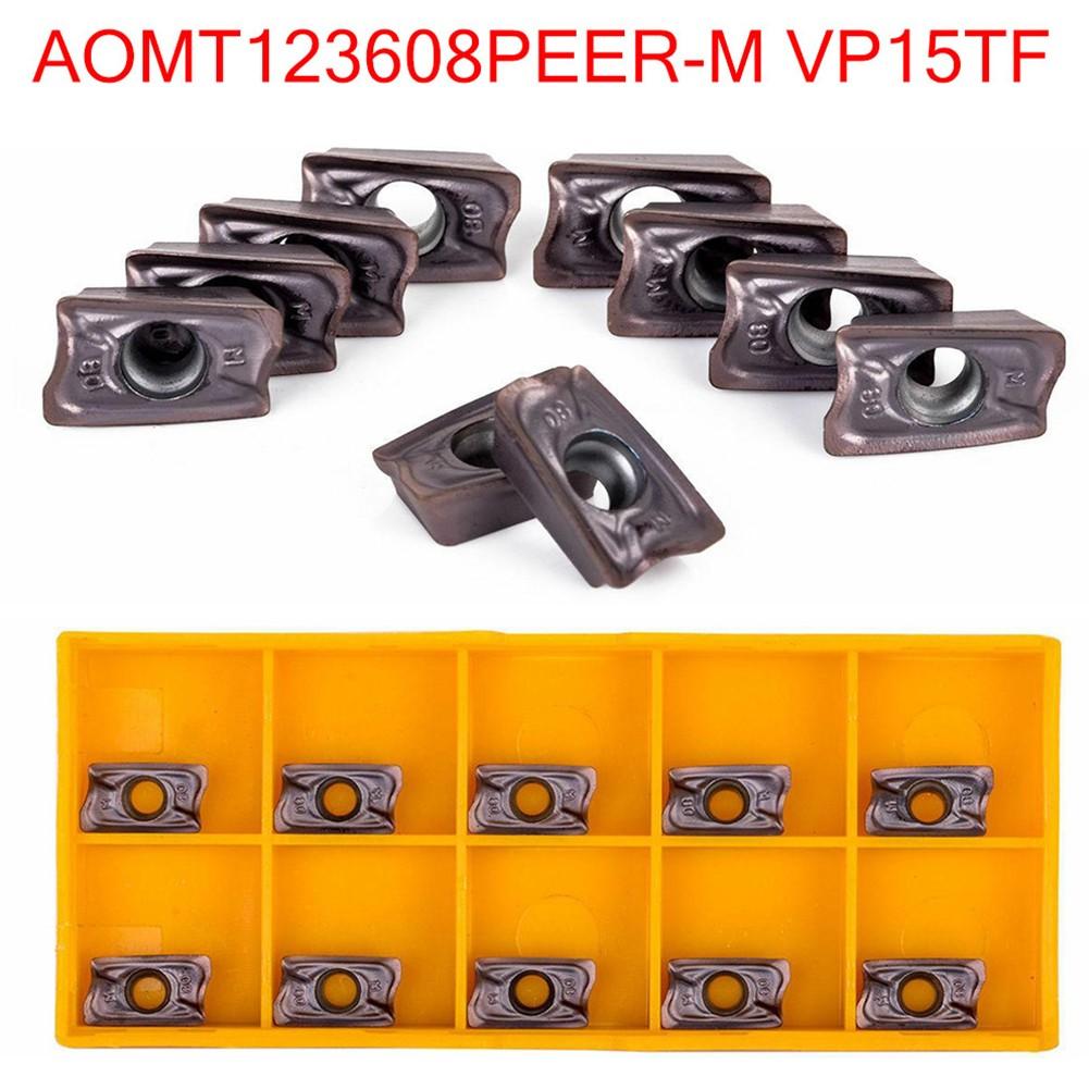 10 шт. AOMT123608PEER-M VP15TF Фреза со сменными пластинами, твердосплавные лезвия C#