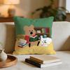 Cartoon DDinotaengs Cute Cushion Cover Short plush pillowcase for bed sofa carwashable