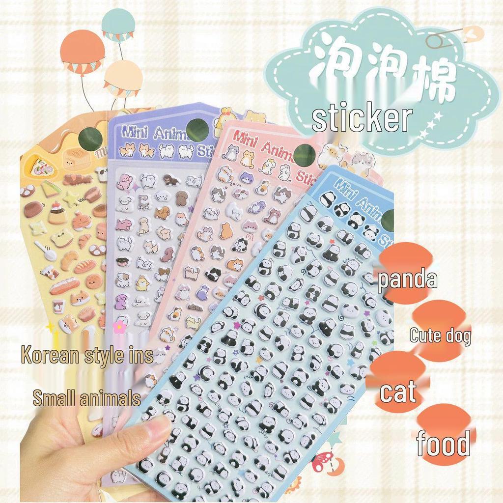 3D Cartoon Animal Stickers: Cute Cat, Puppy, Panda - Educational Handmade Reward Decorations
