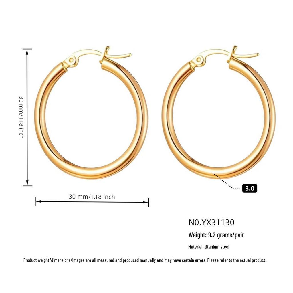 Temu Europe Hot-Selling Luxury Hoop Earrings: Non-Fading Women's Studs with High-End Feel.