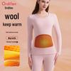 Oudifen Women's 100% Wool Thick Thermal Underwear Set