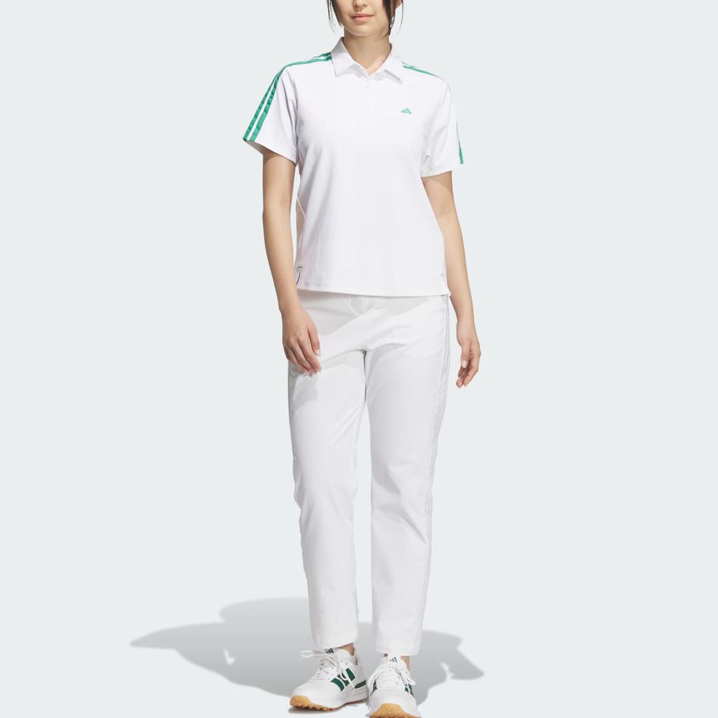 Adidas Climacool Striped Loose Fit Short Sleeve Golf Shirt Women tops KD7210