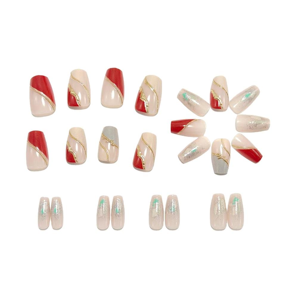 Wearable Nails Three-dimensional Gilded Nail Art Tablets 24 Removable Wearable Nails