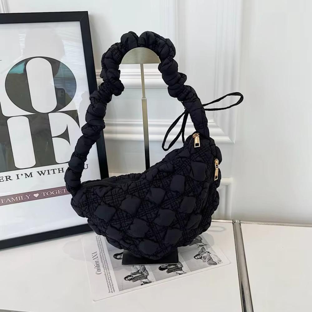 

Space Cotton Rhombus Plaid Handbag Korean Style Bubble Cloud Bag Korean Shoulder Bag Office Worker