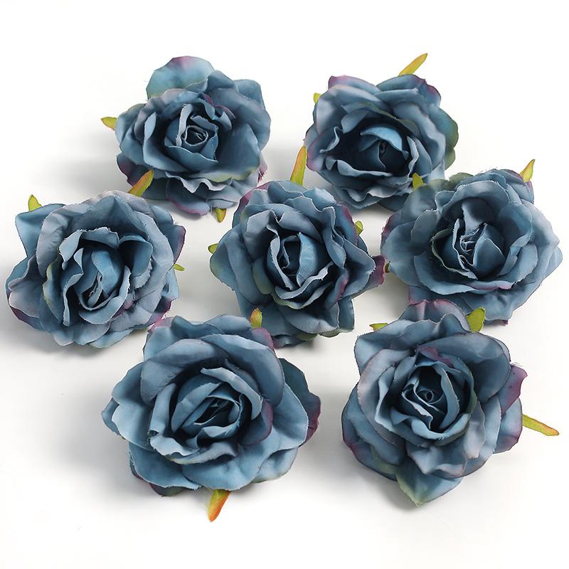 3/5Pcs Rose Artificial Flowers Heads 7cm Fake Flowers for Marriage Wedding Decorations Home Decor DIY Craft Garland Accessories