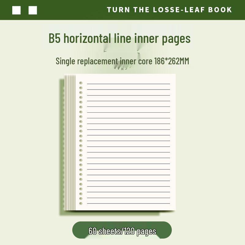 Retro B5 Top-Flip Detachable Ring Binder Notebook - Hand-Friendly Design