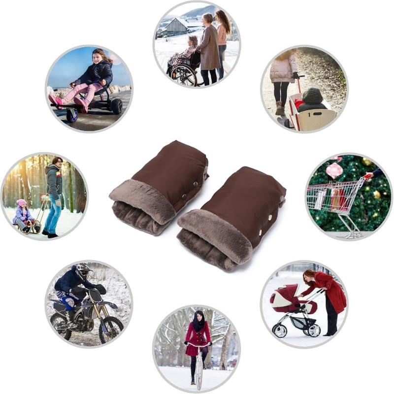 Universal Stroller Gloves Waterproof Warm Mittens Windproof Pram Shopping Cart Hand Muff Split Baby Cart Hand Gloves