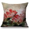 Chinese Retro Painting Style Classical Girl Lotus Cushion Covers Office Car Sofa Chair Home Decoration Cushion Cover Pillow Case