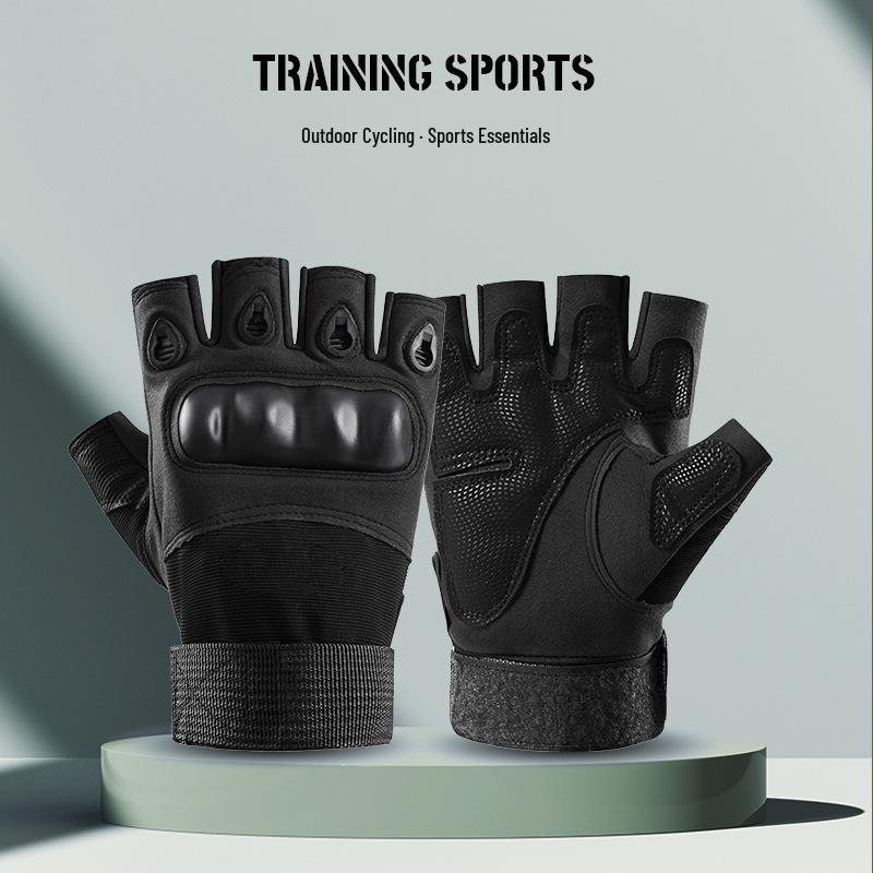 Men s Tactical Half-Finger Gloves for Cycling, Climbing, Military Training, and Winter Fitness. L