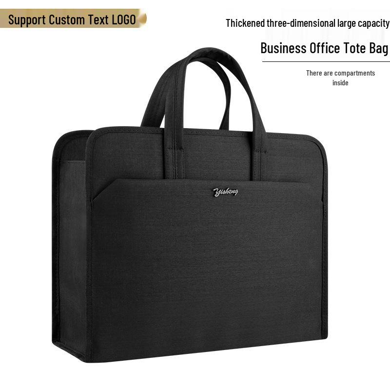 Waterproof Oxford Briefcase: Men's Handheld Bag for Documents, Laptop, Business, Lawyer, Meetings, with Zipper