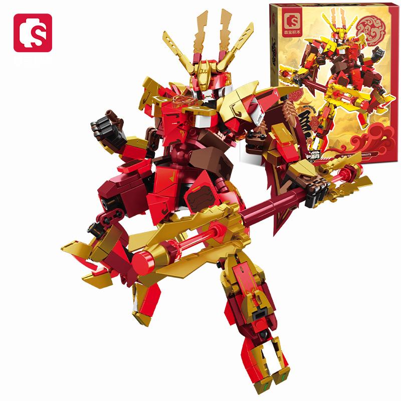 SEMBO BLOCK Mechanic Series Transforming Mecha  Building Blocks  MOC The Monkey KingNezhaand other characters Assembly Bricks