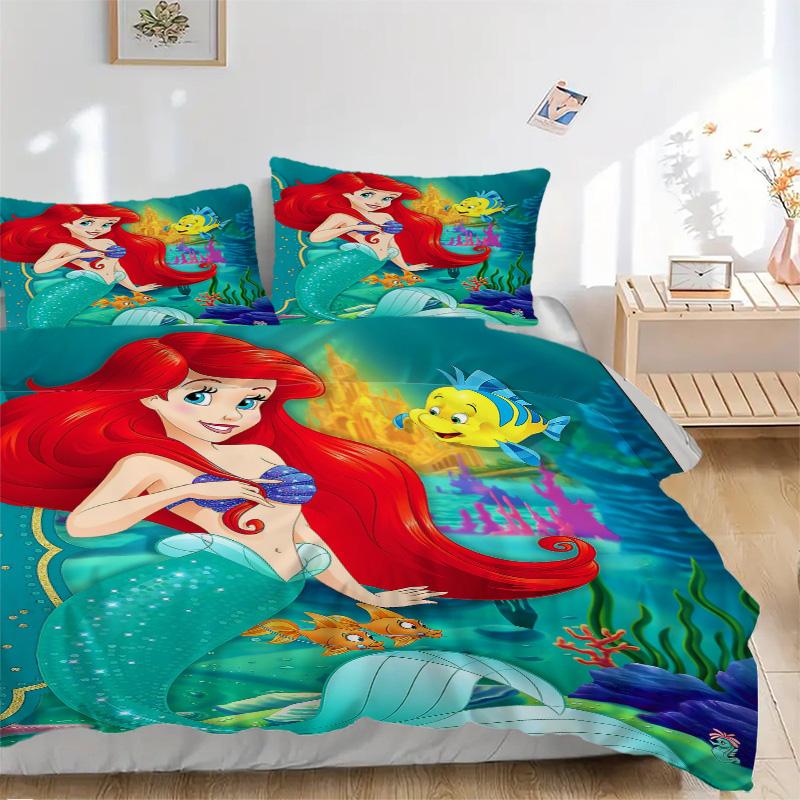 Underwater Mermaid Adventure Print 3Pcs Bedding Setduvet Cover With 2 Bedropillowcase Home Birthday Gift