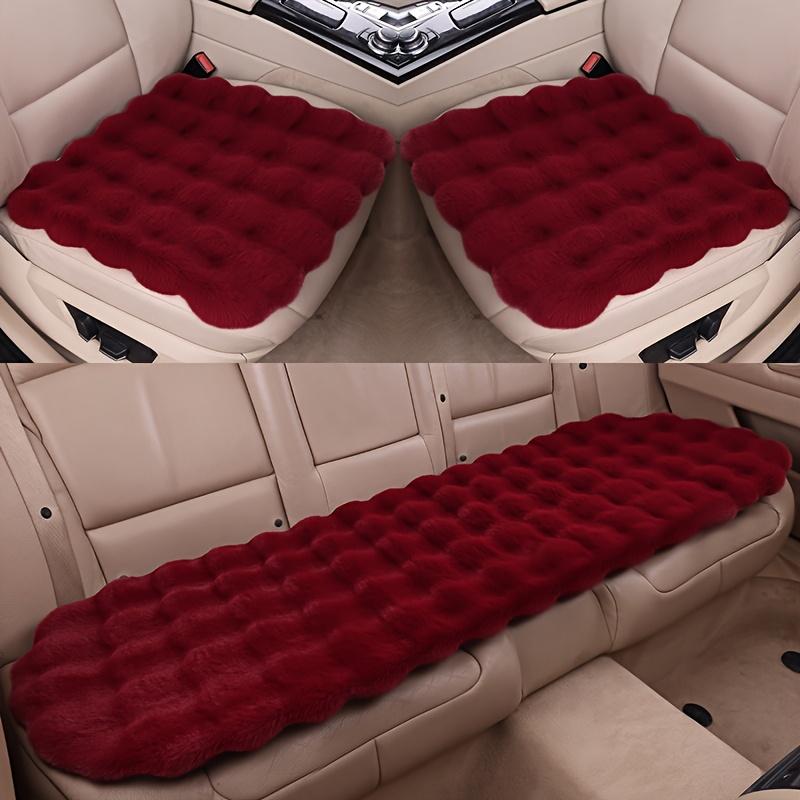 

Плюшевый комплект подушек для автомобильного сиденья Всесезонная мягкая пена с термоизоляцией и противоскользящей конструкцией Подходит для автомобилей, внедорожников, грузовиков Зимнее и повседневное использование 3pcs Seat Cushion Set красный