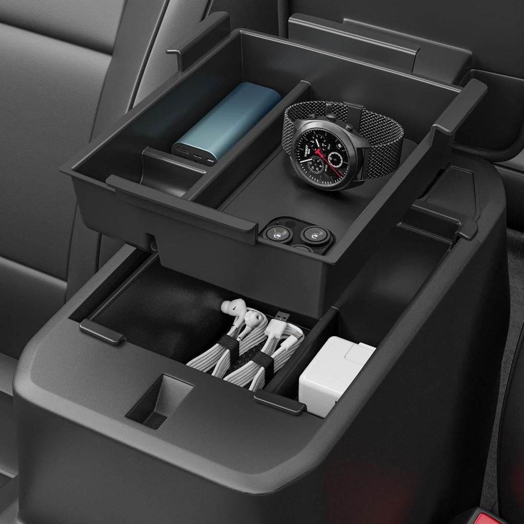 2PCS Center Console Organizer Compatible With -2025 Ford Maverick Storage Box Armrest Tray Replacement For 22-25 Maverick Accessories(ABS Center