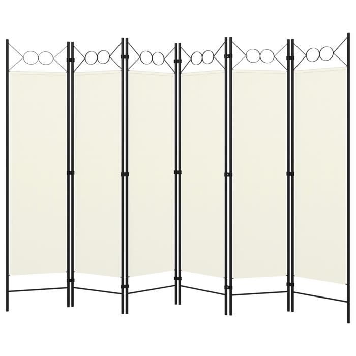 VidaXL Cloison de séparation 6 panneaux Blanc crème 240x180 cm