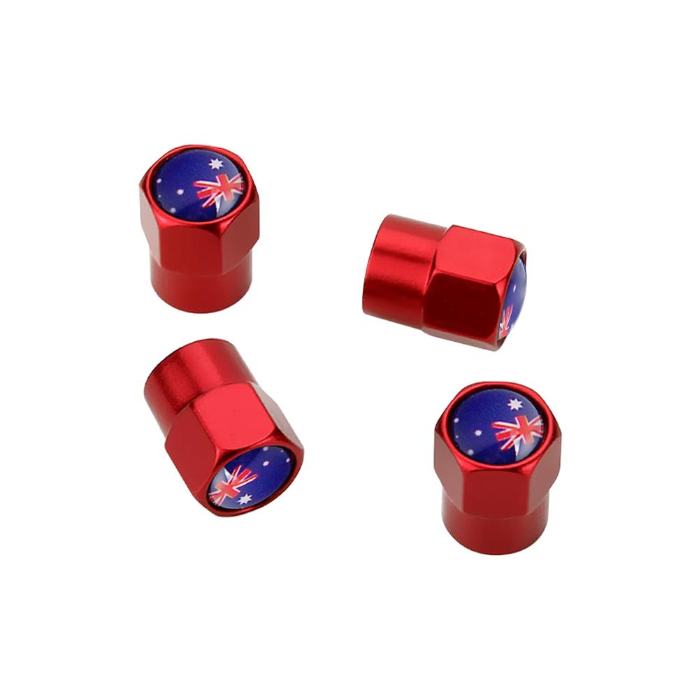 4PCS Australia Flag Car Wheel Tire Valve Caps Tyre Stem For Mazda Volkswagen Ford MG Skoda Toyota BMWi Hyundai Kia Tesla Subaru