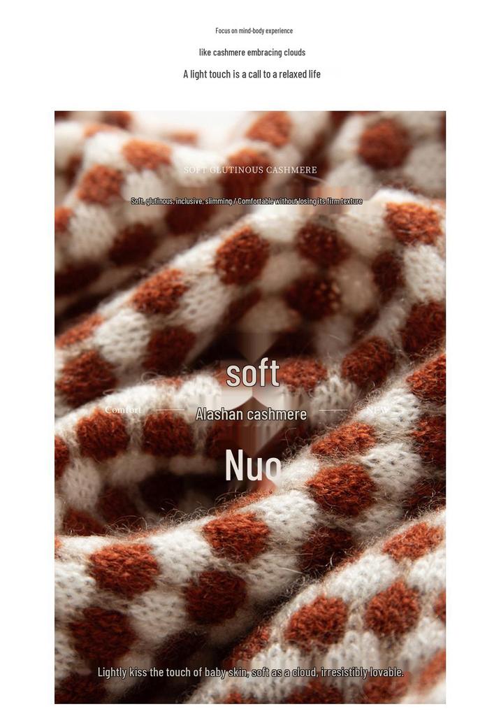 Women's 100% Pure Cashmere Plaid Scarf - Warm, Versatile, Fashionable for Autumn/Winter