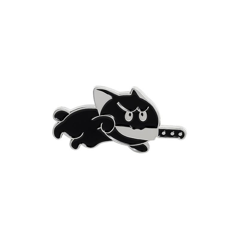 Brooch Playful Cat Unique Black Cat Design Charming Accessory Crafted From Alloy Durable