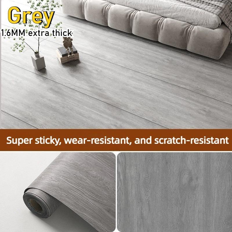 Wood Grain Floor Sticker Thickened Self Adhesive Waterproof Wear Resistant Non Slip Tile for Living Room Home Renovation Decor