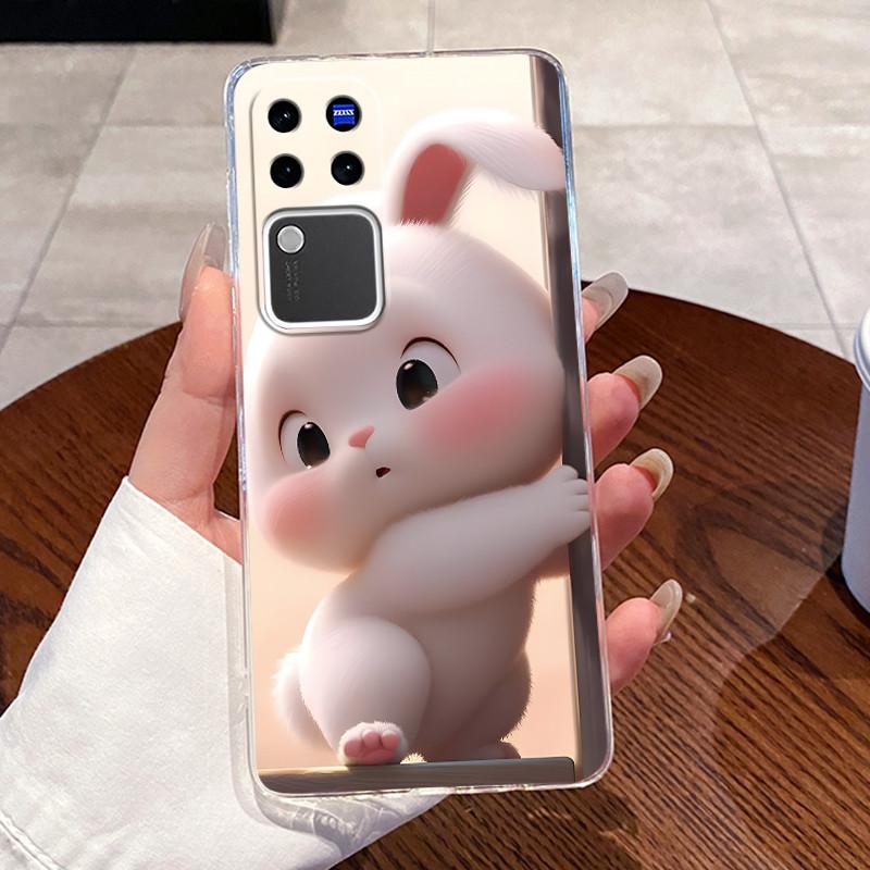 Jelly Casing For Vivo V30 Pro V2319 VivoV30 V2318 Clear Silicone Soft TPU Back Cover Cute Cat Rabbit Heart Protective Case
