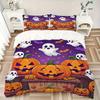 3pcs Halloween pumpkins Bedding Set, Breathable And Soft, Suitable for All Seasons Machine Washable, Suitable for Bedroom Decoration,yy250822173
