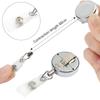 1pc Office Supplies Stationery Anti-Lost Clip Metal Key Ring Lanyards Retractable Badge Holder