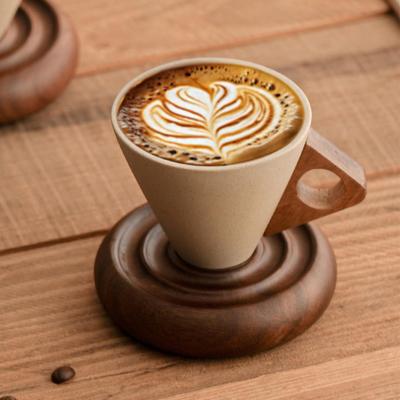 Coffee Cups 250ml Ceramic Tapered Retro Mug Hot Coffee Cup for Family Friends Birthdays Home Indoor Outdoor Travel Tea Chocolate
