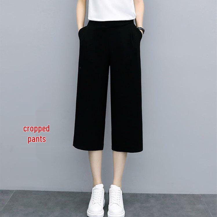 

2026 Summer Women s High-Waist Korean Style Wide-Leg Slim Fit Cropped Suit Pants S (80-95 jin)