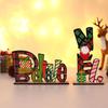 Christmas Festive DIY Wooden Colored Letters Faceless Santa Display Stand Ornament