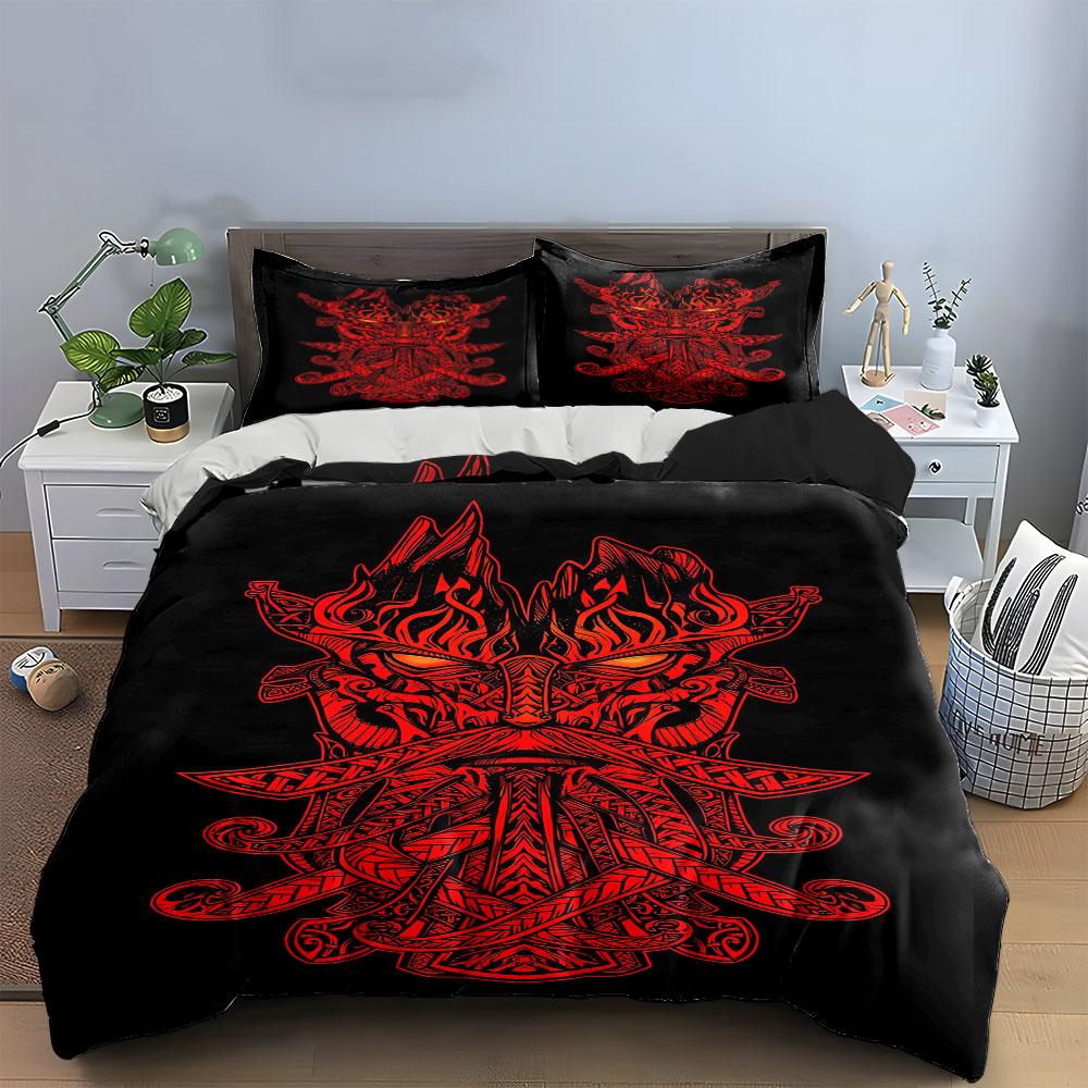 Fiery red tribal design. Bedding sets Duvet cover sets Duvet covers Pillowcases(1 * Duvet Cover 2 * Pillowcases, without duvet insert)