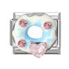 Shiny Zircon Bow Knot Cherry Heart Butterfly Pendant Italian Charm Links Fit 9mm Stainless Steel Bracelet Women DIY Making Gift