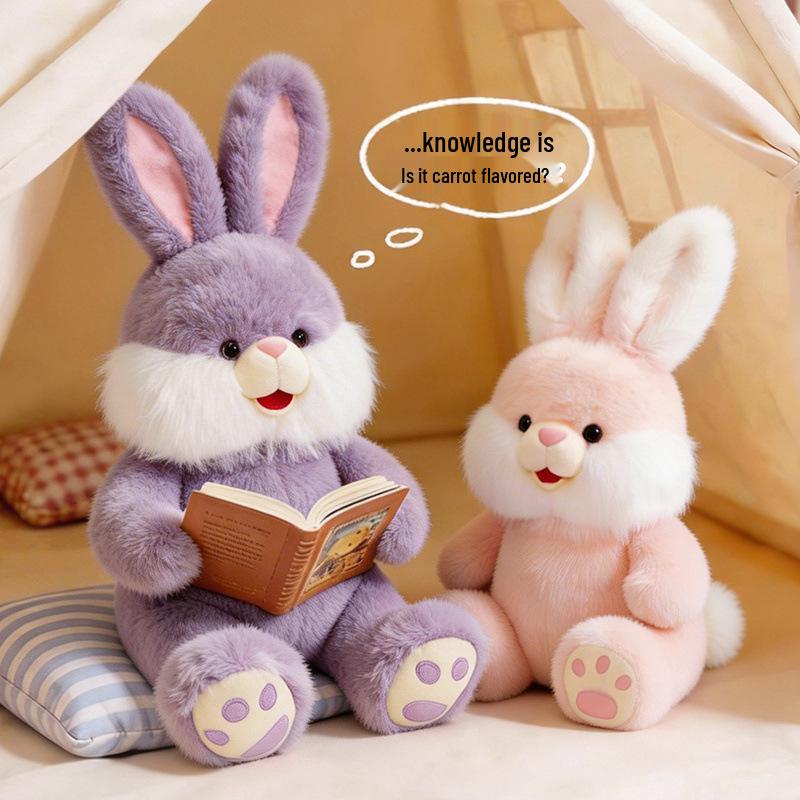 Cute Long-Eared White Rabbit Plush Toy - Children's Soothing Companion Doll