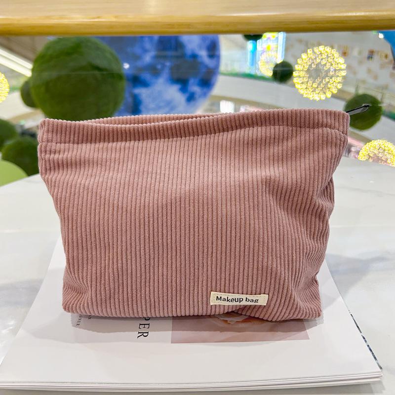 Вельветовая женская портативная косметичка большой вместимости для хранения помады и кистей
