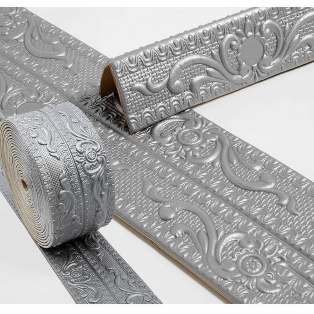 1 Roll Waterproof Ceiling Decoration Strip Self-Adhesive 3D Wall Sticker Antifouling Easy Installation Skirting Wall Stickers