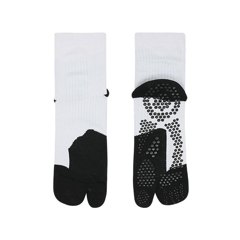 

Split-Toe Socks Two-Finger Sweat-Absorbing Towel Bottom Football Running Sports Socks Two-Toe Non-Slip Dispensing Professional Training Socks L one size fits all 39-44 белый