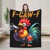 Warm Soft Blanket Girls Boys Picnic F-Caw-F Chicken Cartoon Bedding Throws Flannel Bedspread For Living Room Sofa Bed Cover
